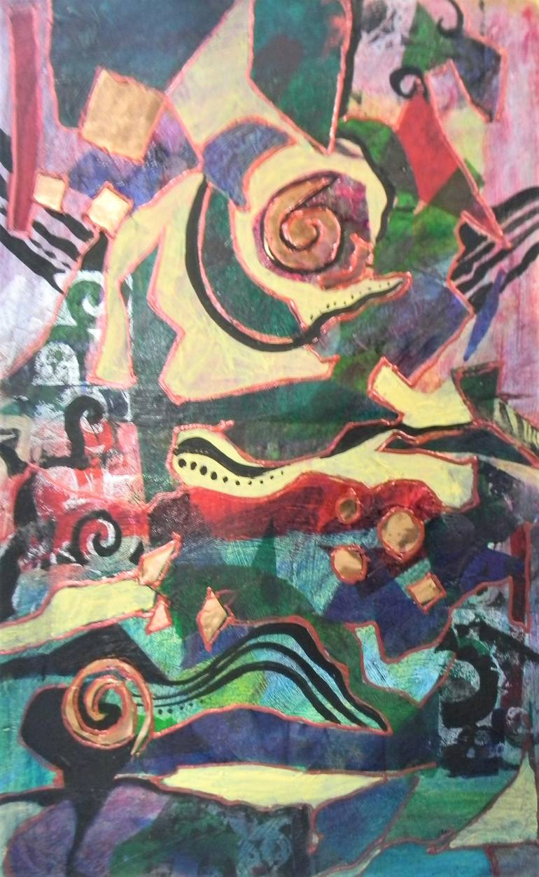 Original Abstract People Collage by tricia Poulos Leonard