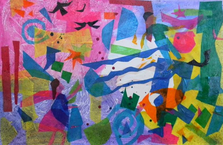 Original Abstract People Collage by tricia Poulos Leonard