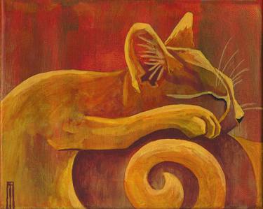 Original Fine Art Cats Paintings by Anna Asche