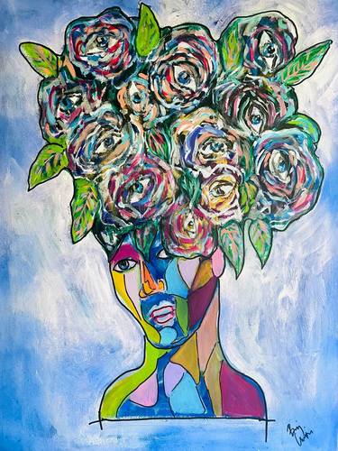 Original Expressionism Floral Paintings by BenJ Curtis