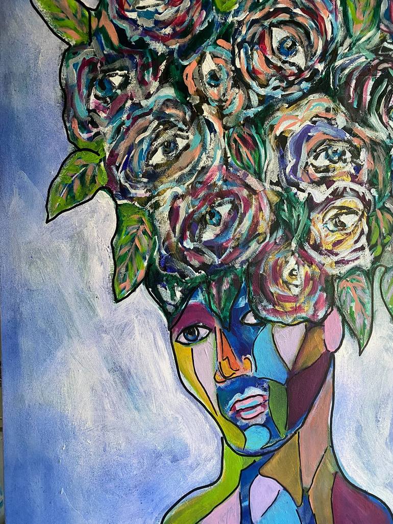Original Expressionism Floral Painting by BenJ Curtis
