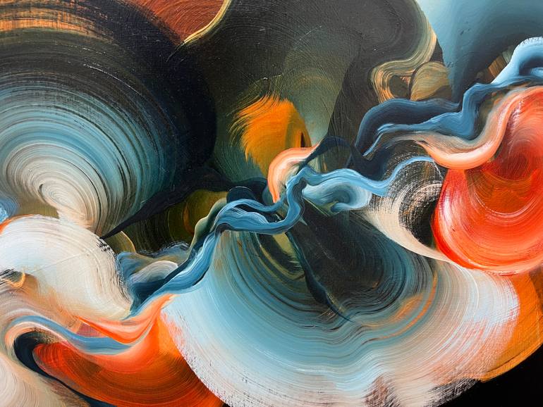 Original Art Deco Abstract Painting by Genevieve Leavold