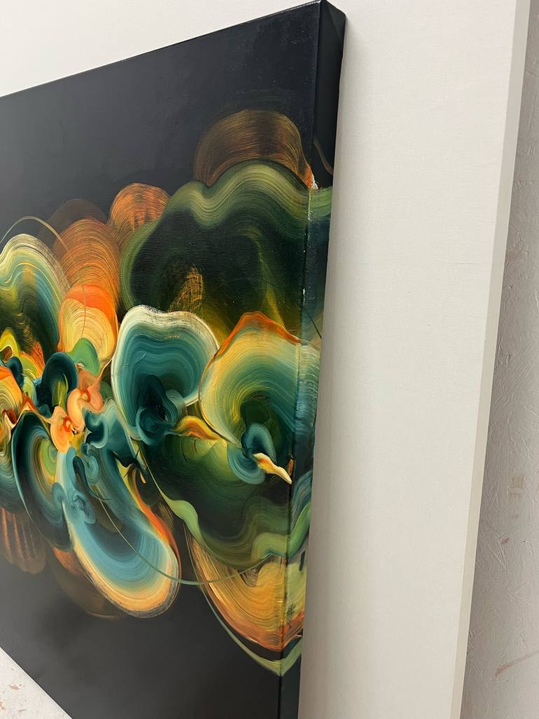 Original Art Deco Abstract Painting by Genevieve Leavold