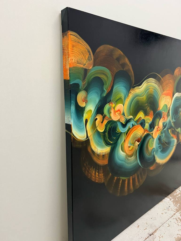 Original Art Deco Abstract Painting by Genevieve Leavold