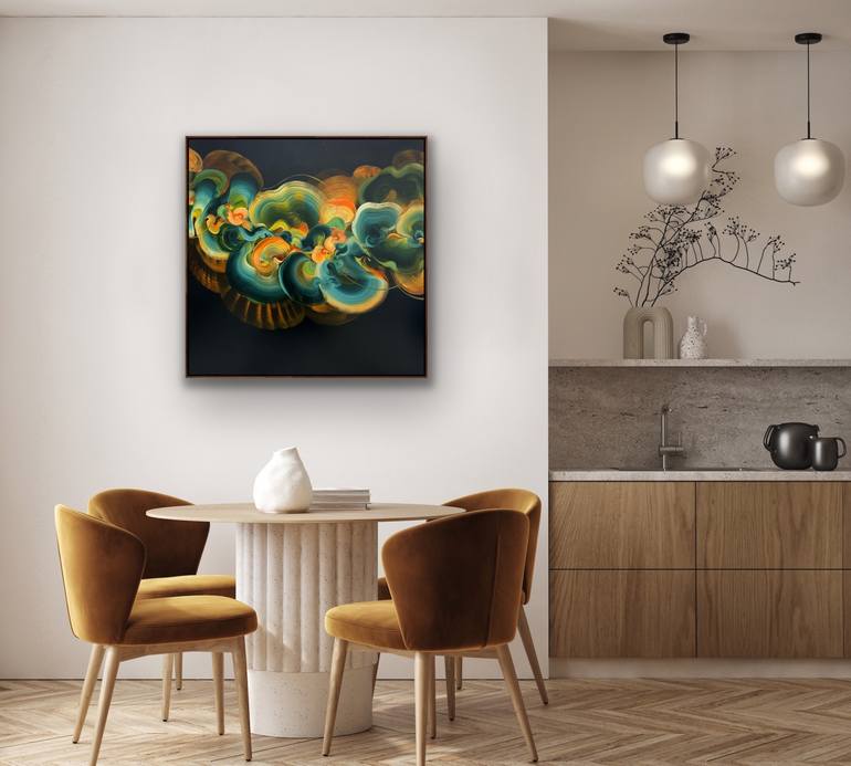 Original Art Deco Abstract Painting by Genevieve Leavold