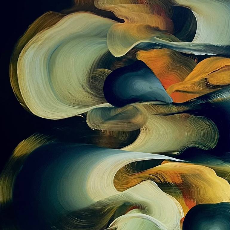 Original Art Deco Abstract Painting by Genevieve Leavold