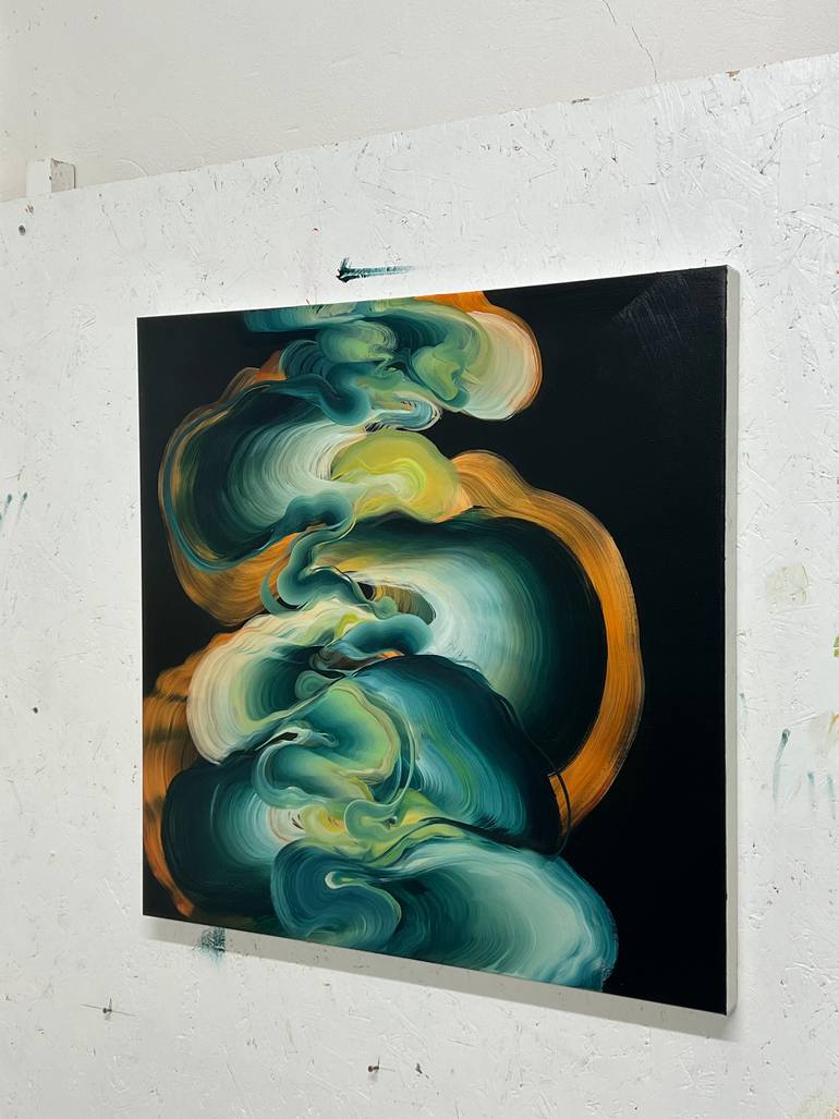 Original Art Deco Abstract Painting by Genevieve Leavold