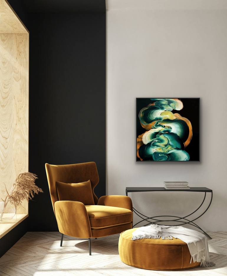 Original Art Deco Abstract Painting by Genevieve Leavold