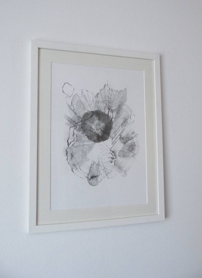 Original Abstract Mortality Drawing by Genevieve Leavold