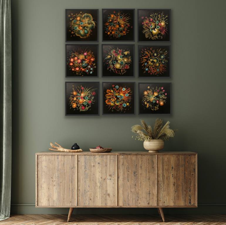 Original Abstract Floral Painting by Genevieve Leavold