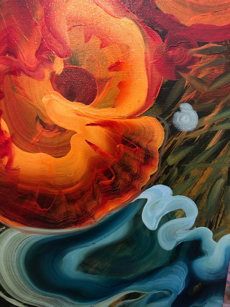 Original Abstract Botanic Painting by Genevieve Leavold