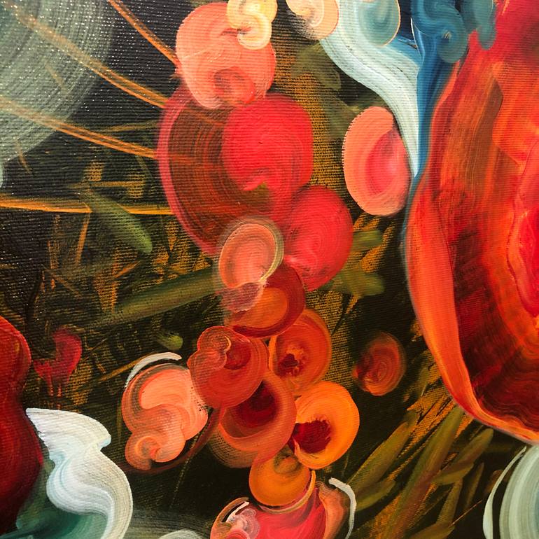 Original Abstract Botanic Painting by Genevieve Leavold