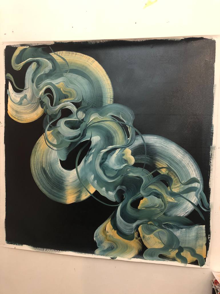 Original Abstract Expressionism Abstract Painting by Genevieve Leavold