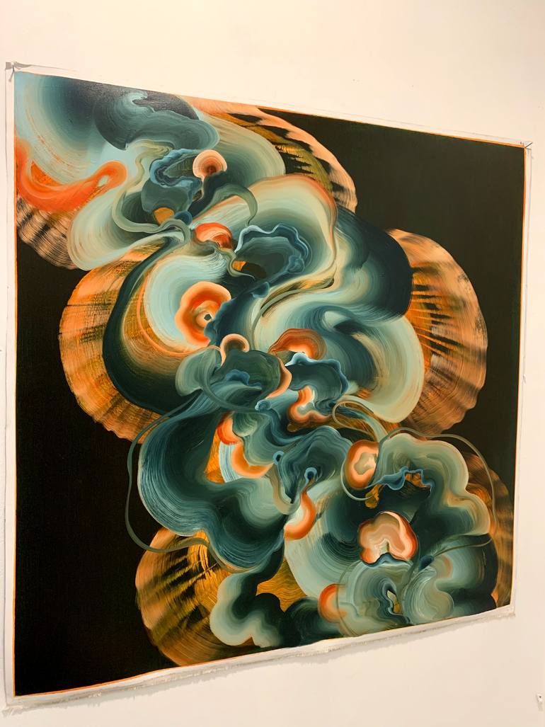 Original Abstract Expressionism Abstract Painting by Genevieve Leavold