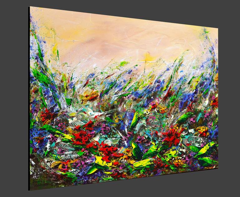 Original Abstract Expressionism Floral Painting by Thierry Vobmann