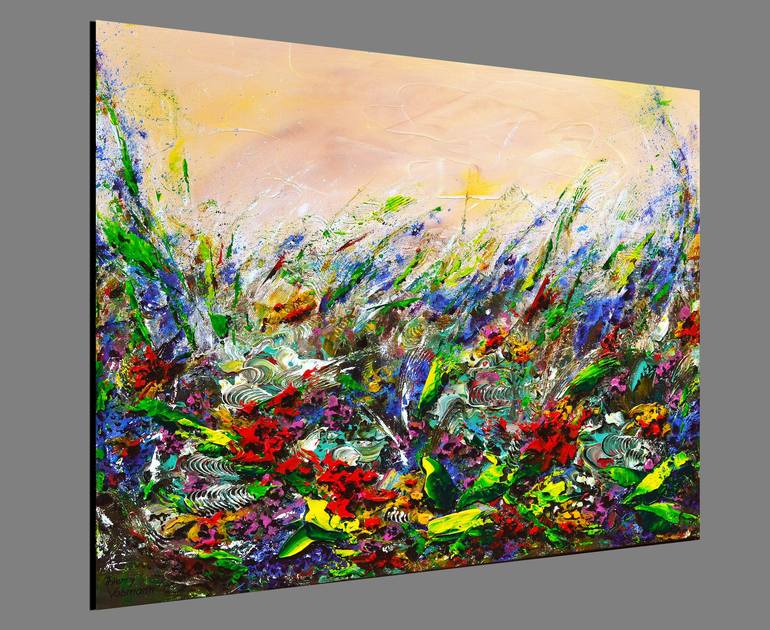 Original Abstract Expressionism Floral Painting by Thierry Vobmann