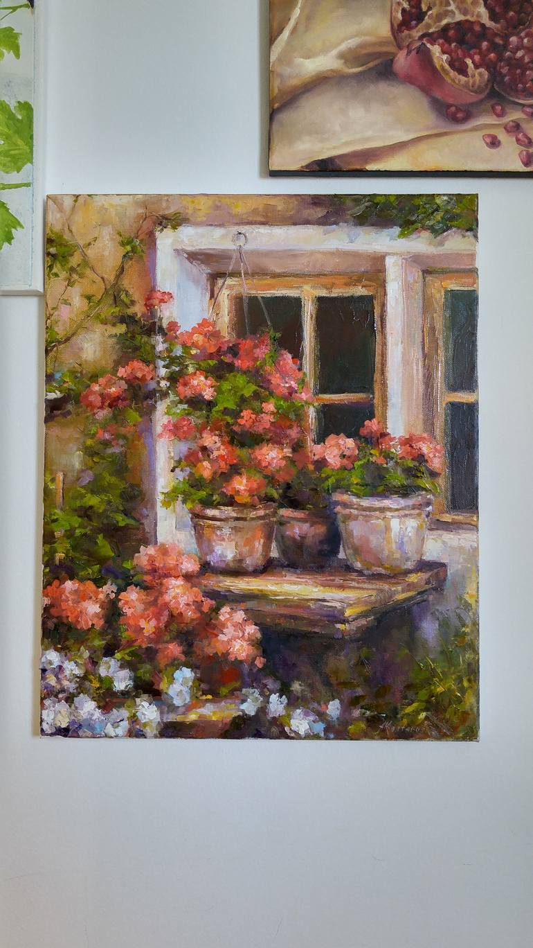 Original Impressionism Garden Painting by Alexander Koltakov