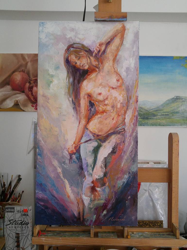 Original Figurative Nude Painting by Alexander Koltakov