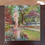 Original, one-of-a-kind, oil on canvas impressionistic style plein air painting of Halifax Public Gardens, Nova Scotia, Canada