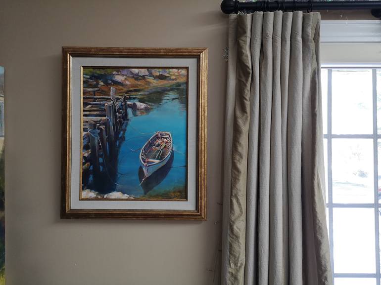 Original Impressionism Boat Painting by Alexander Koltakov