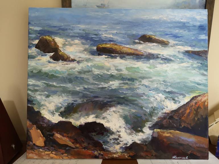 Original Impressionism Seascape Painting by Alexander Koltakov