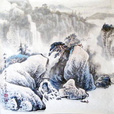 Print of Fine Art Landscape Paintings by Zhiwen Luo