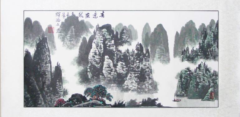 Original Abstract Expressionism Landscape Painting by Zhiwen Luo