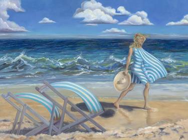 Girl with Beach Chairs thumb