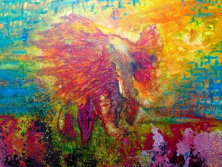 Original Abstract Expressionism Animal Painting by Luar Zorrillo