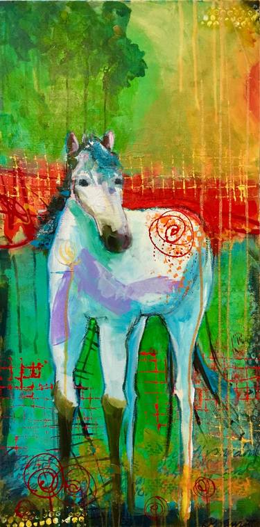 Print of Abstract Expressionism Horse Paintings by Roxanne Fawcett