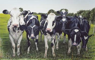 Original Realism Cows Paintings by Mark Garner