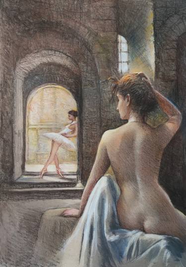 Original Figurative Nude Drawings by Joel Iskowitz