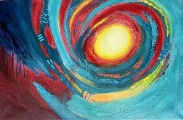 'Sunlit Journey' Large Colourful Abstract Art thumb