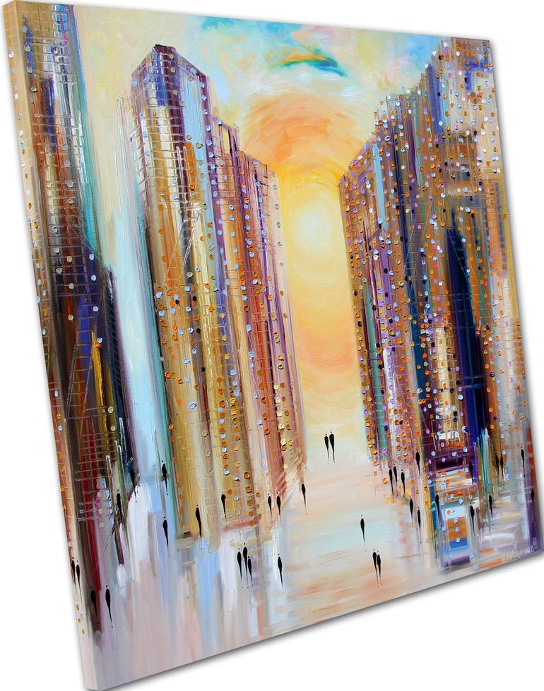 Original Abstract Architecture Painting by Ekaterina Ermilkina