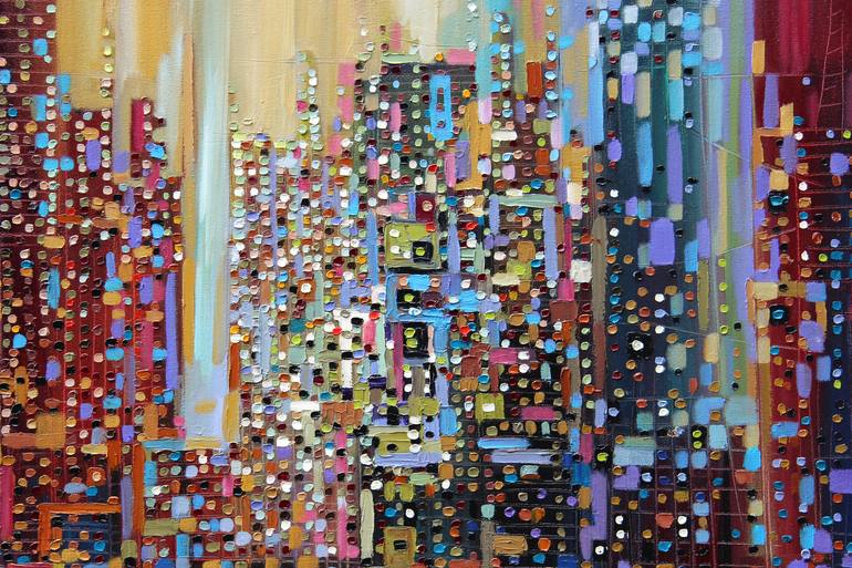 Original Abstract Architecture Painting by Ekaterina Ermilkina