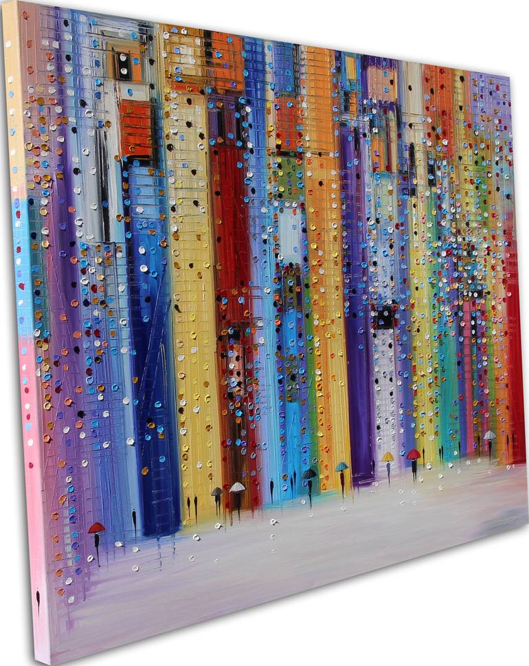 Original Abstract Architecture Painting by Ekaterina Ermilkina