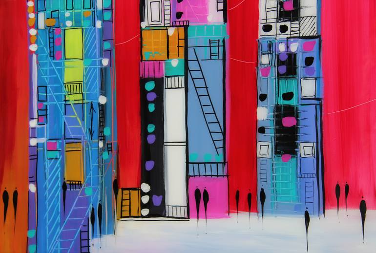 Original Abstract Architecture Painting by Ekaterina Ermilkina