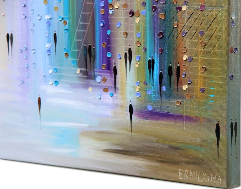 Original Abstract Expressionism Architecture Painting by Ekaterina Ermilkina