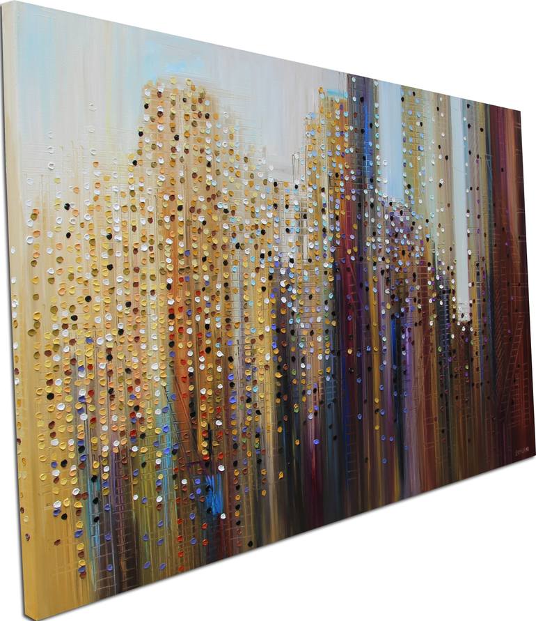 Original Abstract Expressionism Architecture Painting by Ekaterina Ermilkina