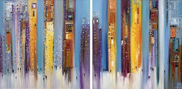 Original Abstract Architecture Paintings by Ekaterina Ermilkina