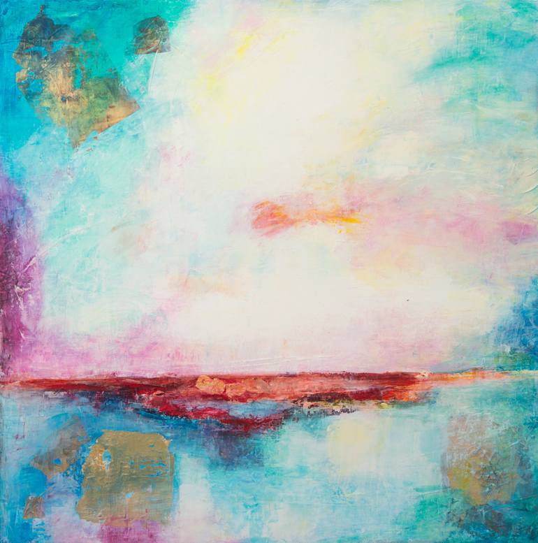 Original Abstract Painting by Ode Droit | Abstract Art on Canvas | Sun set light