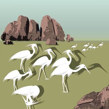 "Egrets at the Olgas" - Limited Edition of 20 thumb