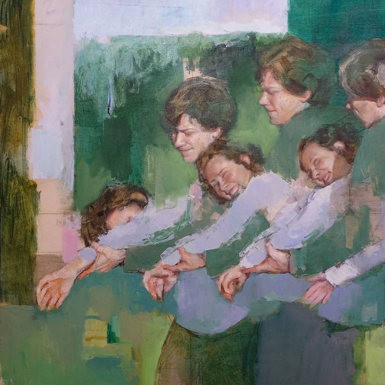 Original Figurative Children Painting by Pilar Lopez Baez