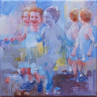 Original Figurative Children Painting by Pilar Lopez Baez