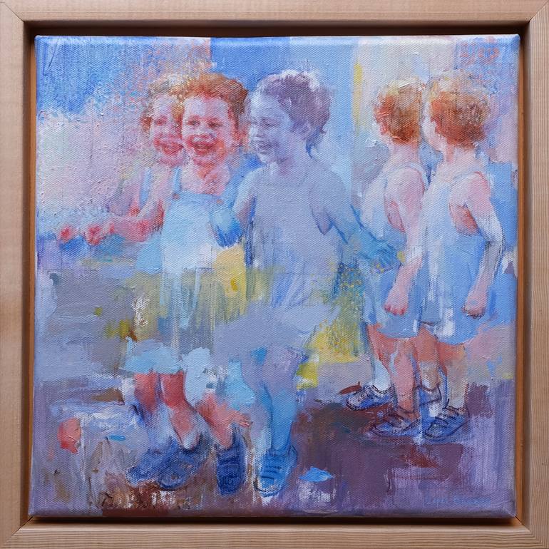 Original Figurative Children Painting by Pilar Lopez Baez