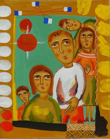 Print of People Paintings by Lasha Kintsurashvili