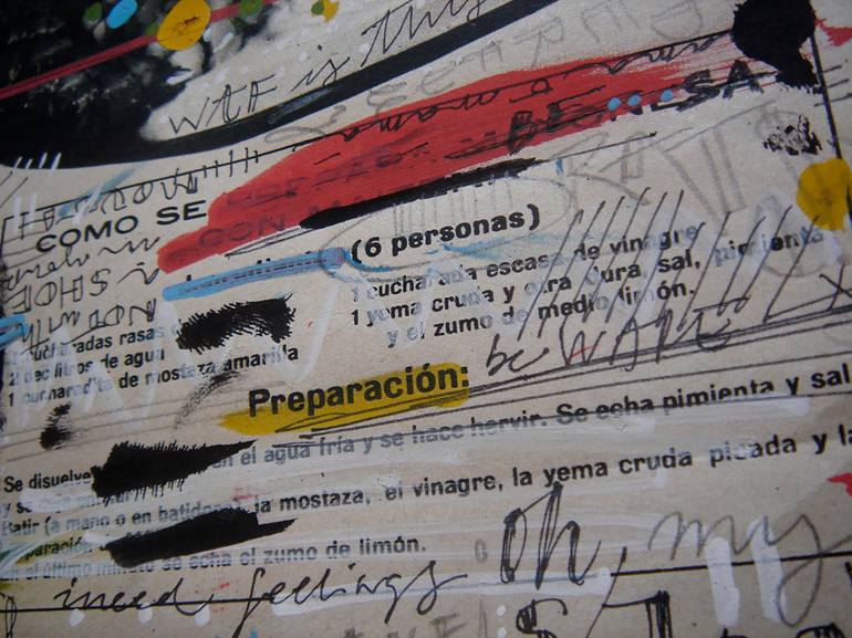 Original Conceptual Calligraphy Mixed Media by Coqué Azcona
