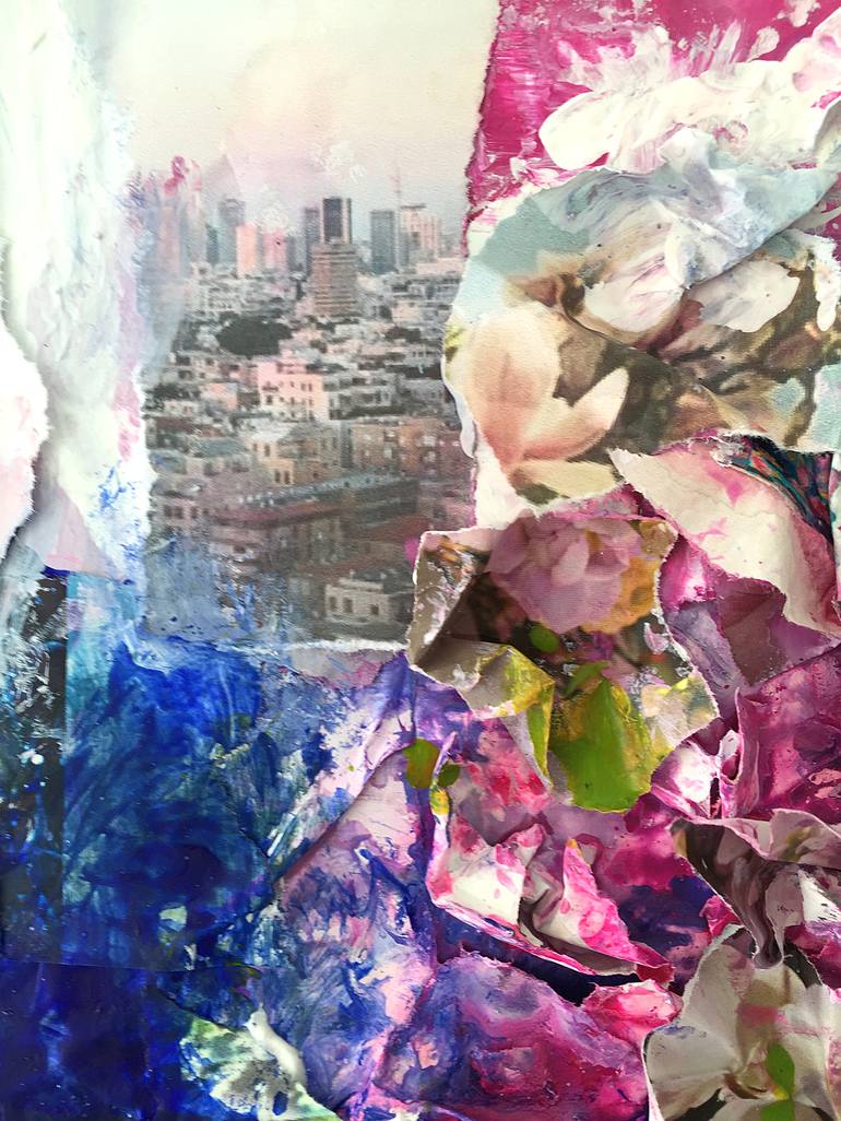 Original Floral Collage by Corinne Natel