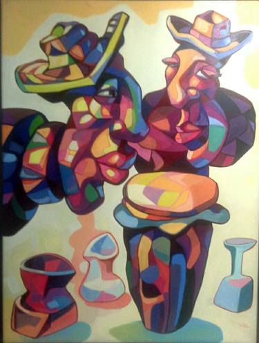 Print of Cubism Popular culture Paintings by Luis Lerma