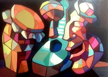 Original Cubism Popular culture Paintings by Luis Lerma